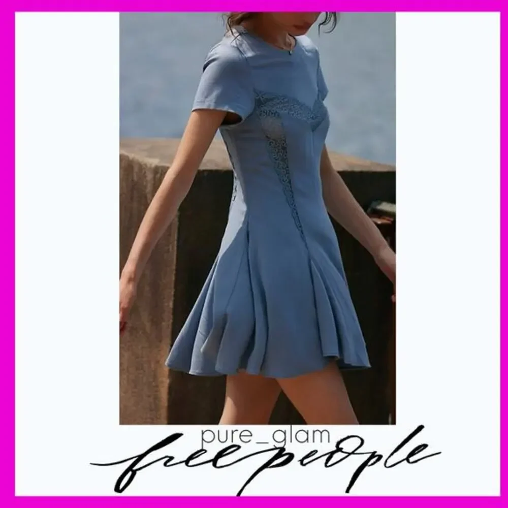Free People mini dress lace detail